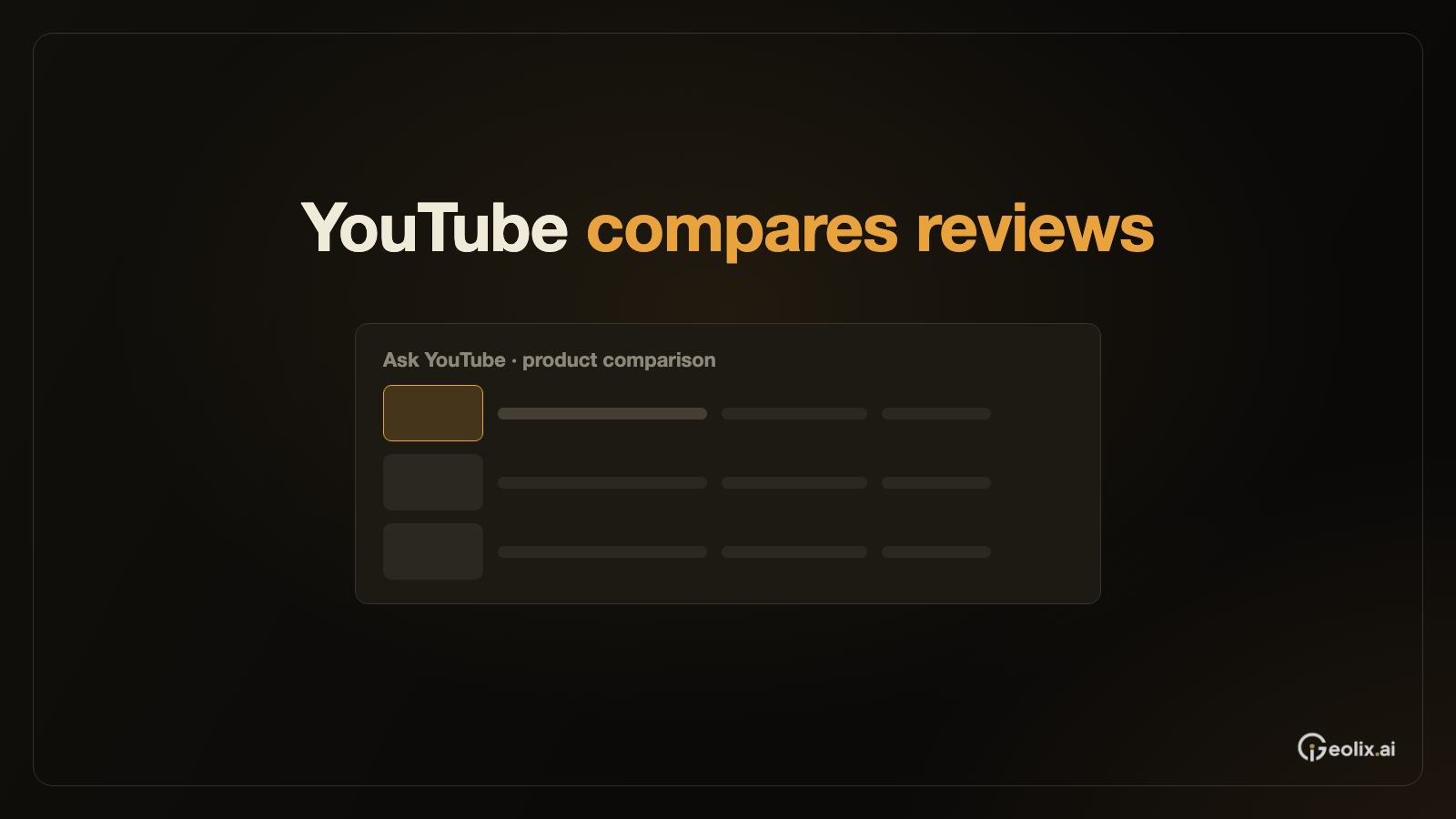 YouTube 预告 Ask YouTube 商品评测对比表