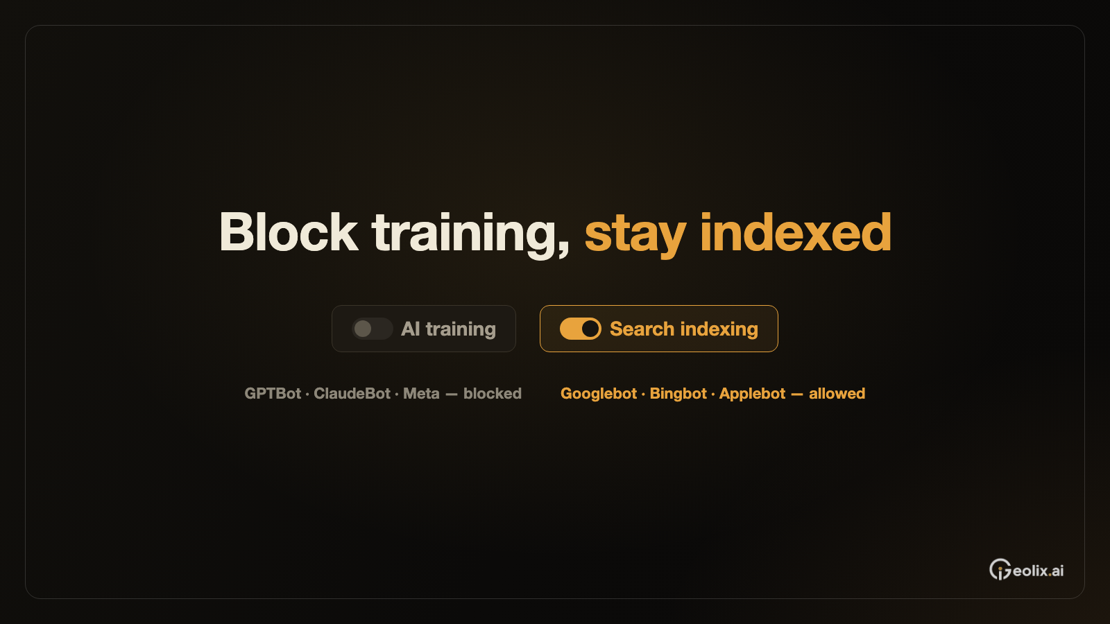 Cloudflare 允许网站拒绝 AI 训练，同时保留 Googlebot 抓取